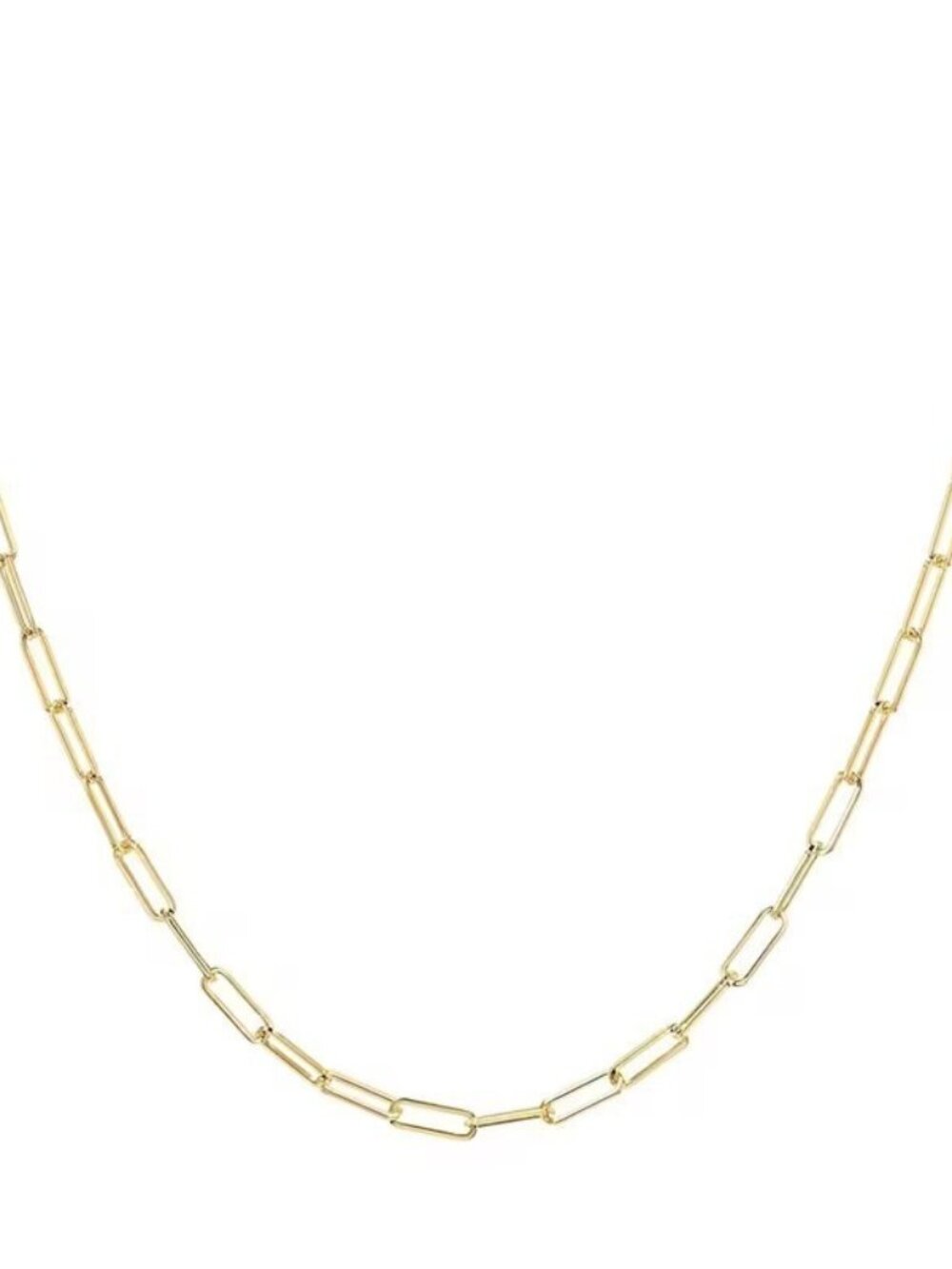 Adjustable Gold Thin Paperclip Chain Dainty Tiny Link Necklace 6mm